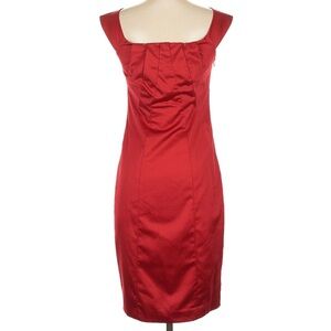 Red Satin Bow Back Cocktail Dress